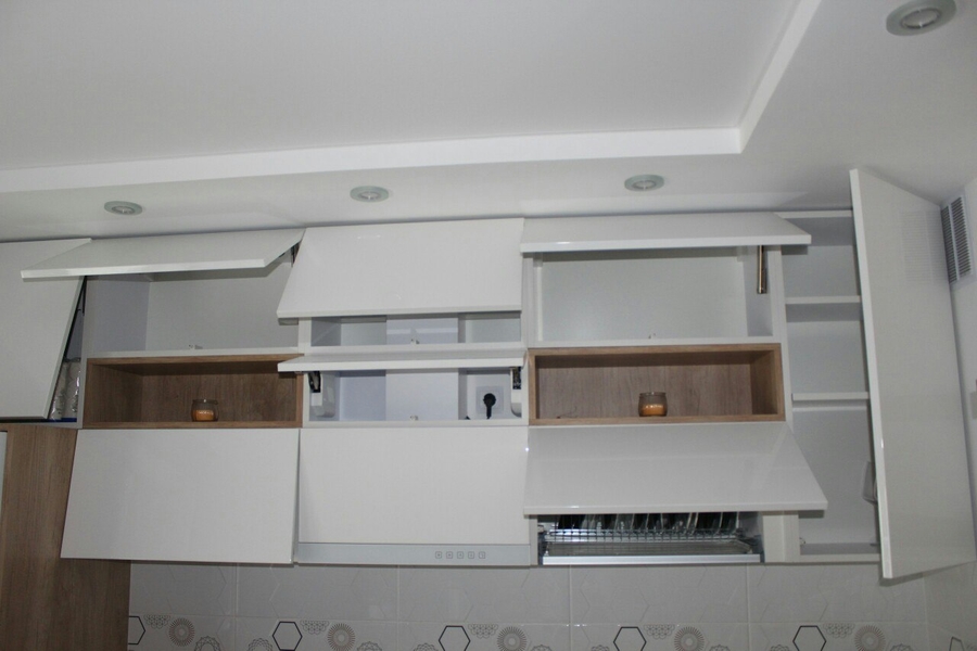Белый кухонный гарнитур-Кухня из пластика «Модель 87»-фото7