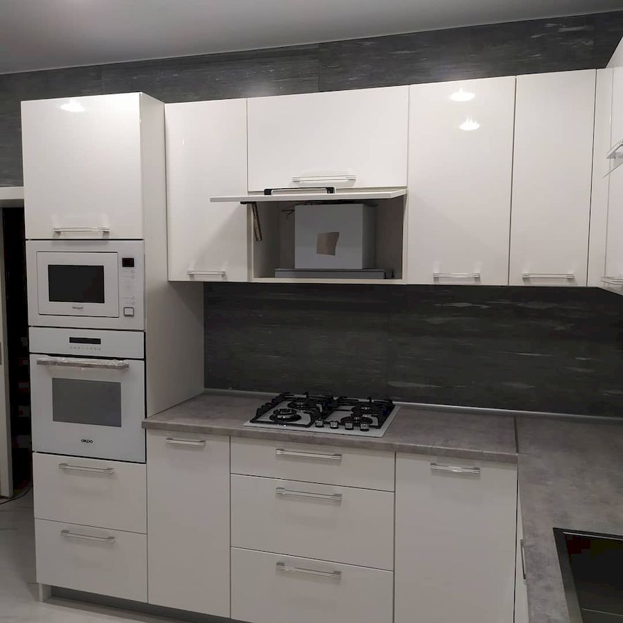 Белый кухонный гарнитур-Кухня МДФ в ПВХ «Модель 669»-фото4