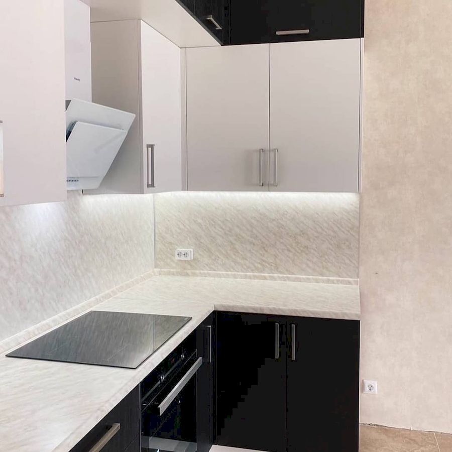 Белый кухонный гарнитур-Кухня МДФ в ПВХ «Модель 681»-фото2