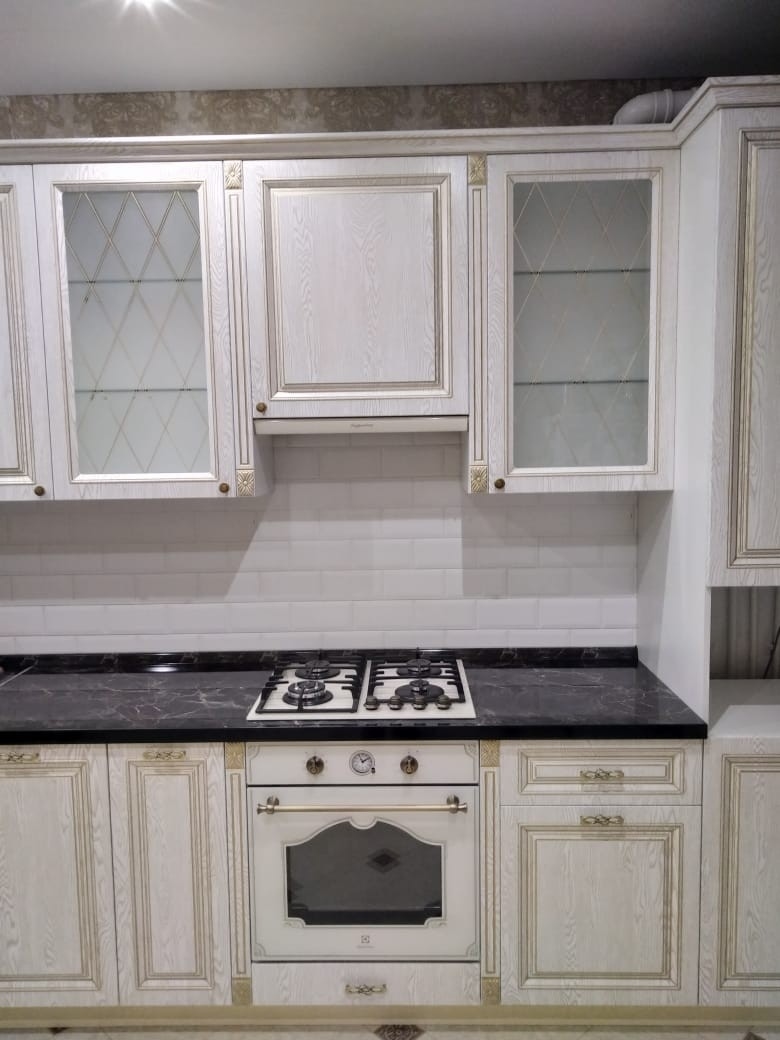 Белый кухонный гарнитур-Кухня из шпона «Модель 581»-фото5