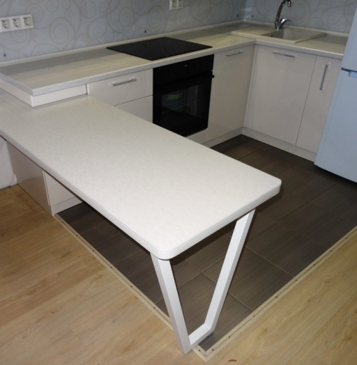 Белый кухонный гарнитур-Кухня МДФ в ПВХ «Модель 516»-фото3