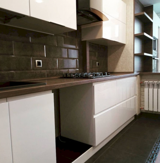Белый кухонный гарнитур-Кухня МДФ в эмали «Модель 654»-фото6
